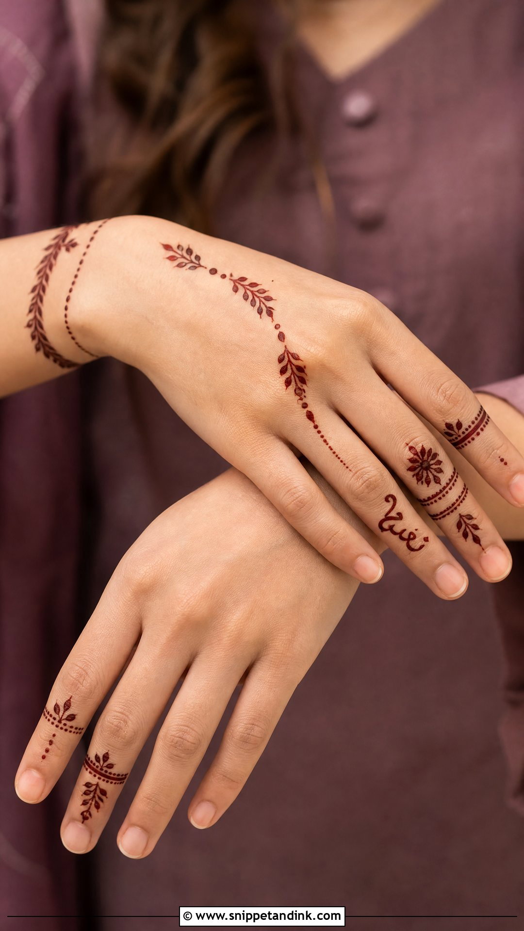 Urdu Name Finger Mehndi Design - Snippet and Ink - 25 Urdu Name Mehndi Design Ideas