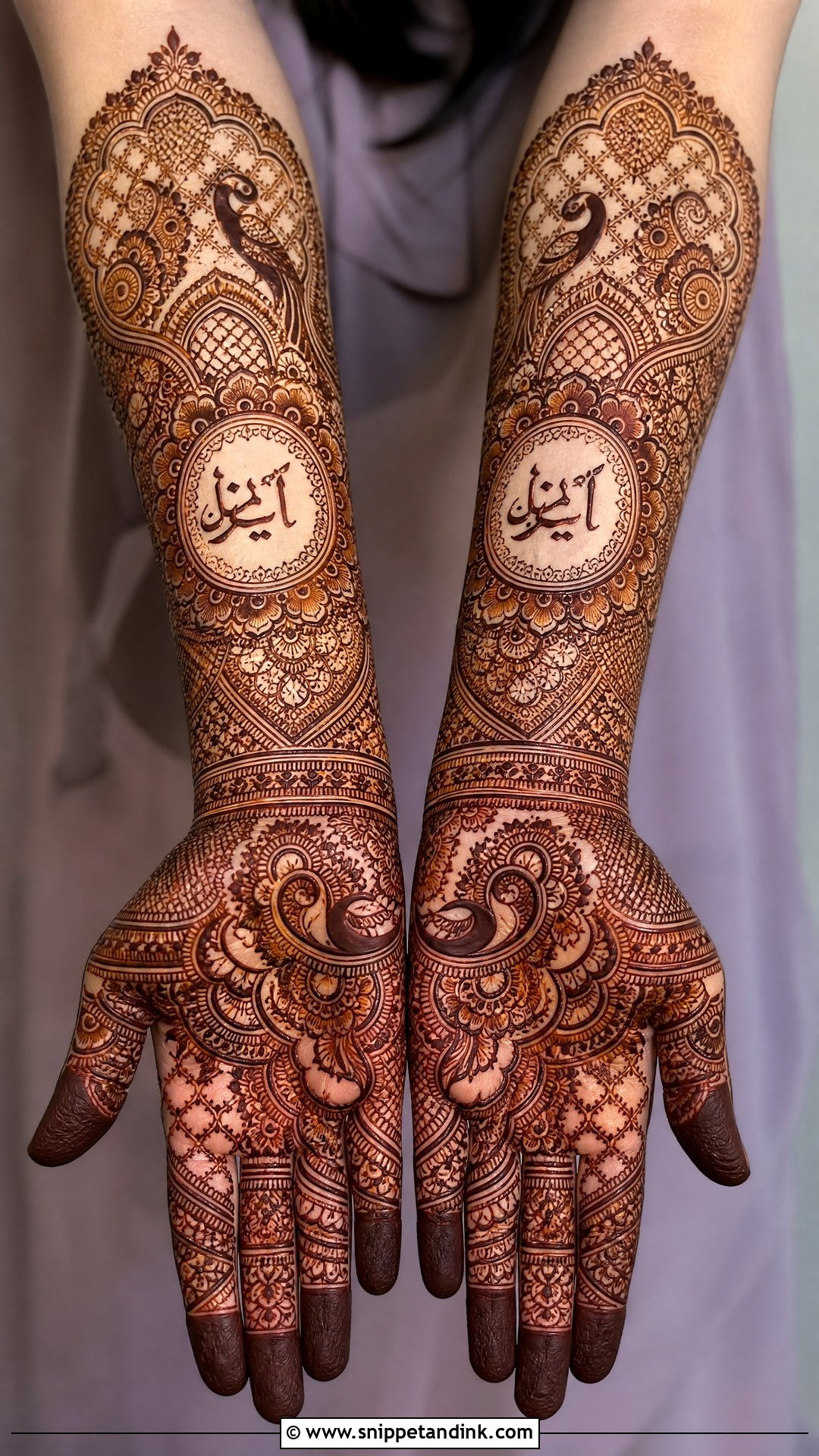 Urdu Name Full Hand Mehndi Design - Snippet and Ink - 25 Urdu Name Mehndi Design Ideas