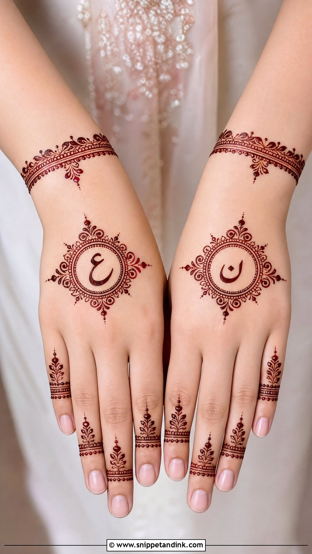 Urdu Name Initial Mehndi Design - Snippet and Ink - 25 Urdu Name Mehndi Design Ideas