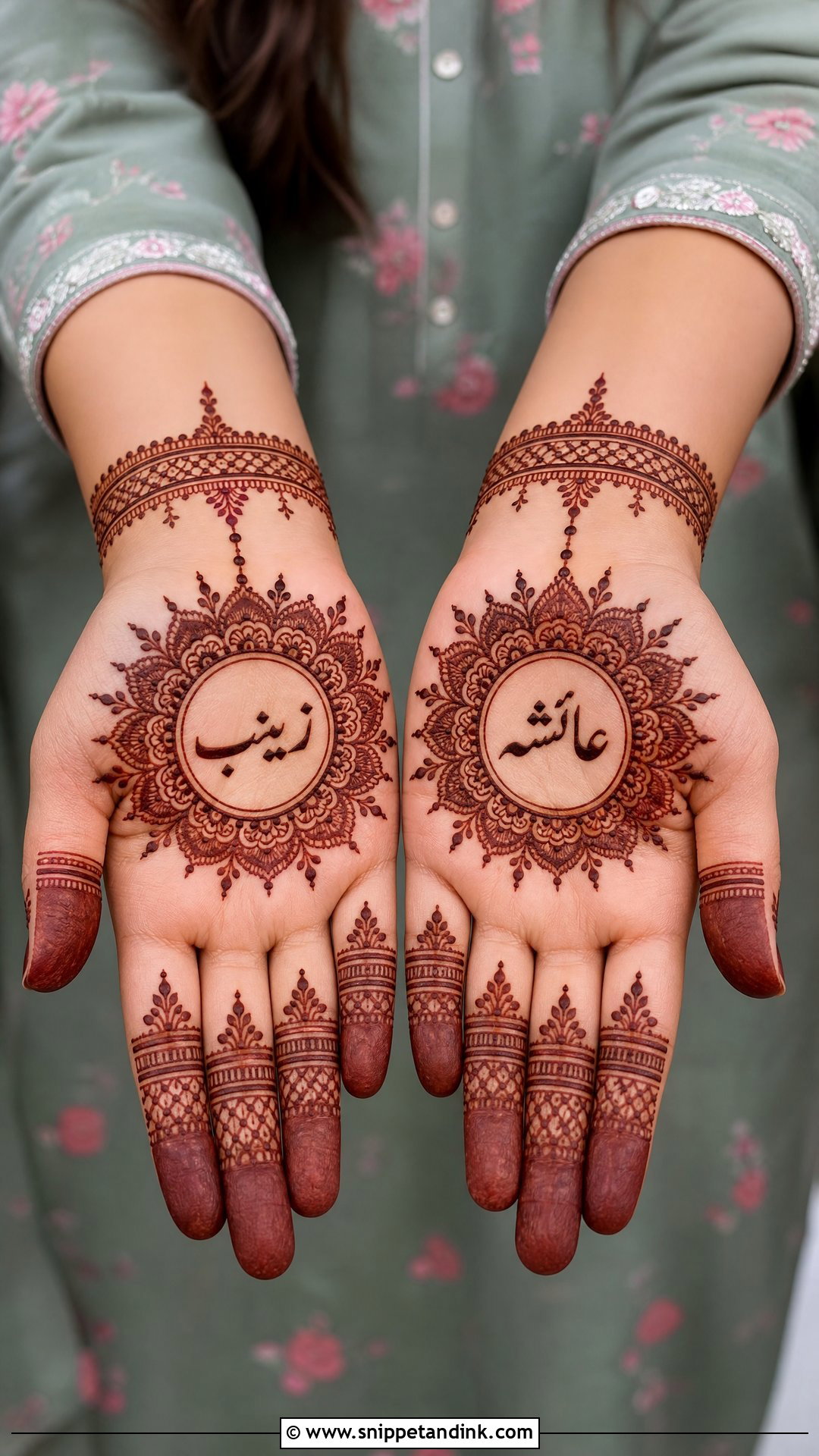 Urdu Name Mandala Mehndi Design - Snippet and Ink - 25 Urdu Name Mehndi Design Ideas