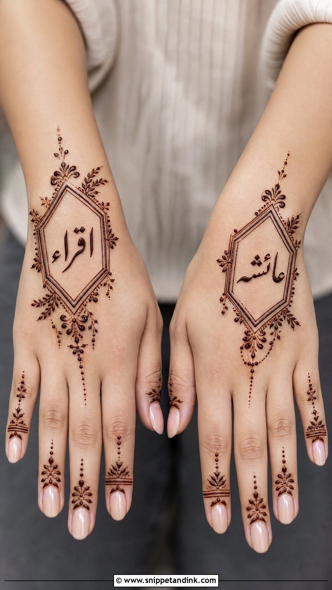 Urdu Name Modern Mehndi Design - Snippet and Ink - 25 Urdu Name Mehndi Design Ideas