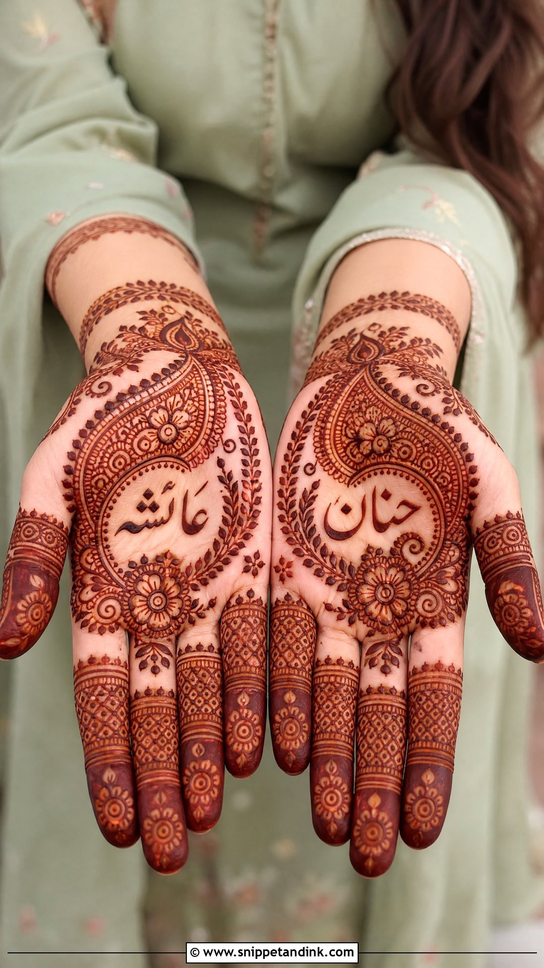 Urdu Name Paisley Mehndi Design - Snippet and Ink - 25 Urdu Name Mehndi Design Ideas