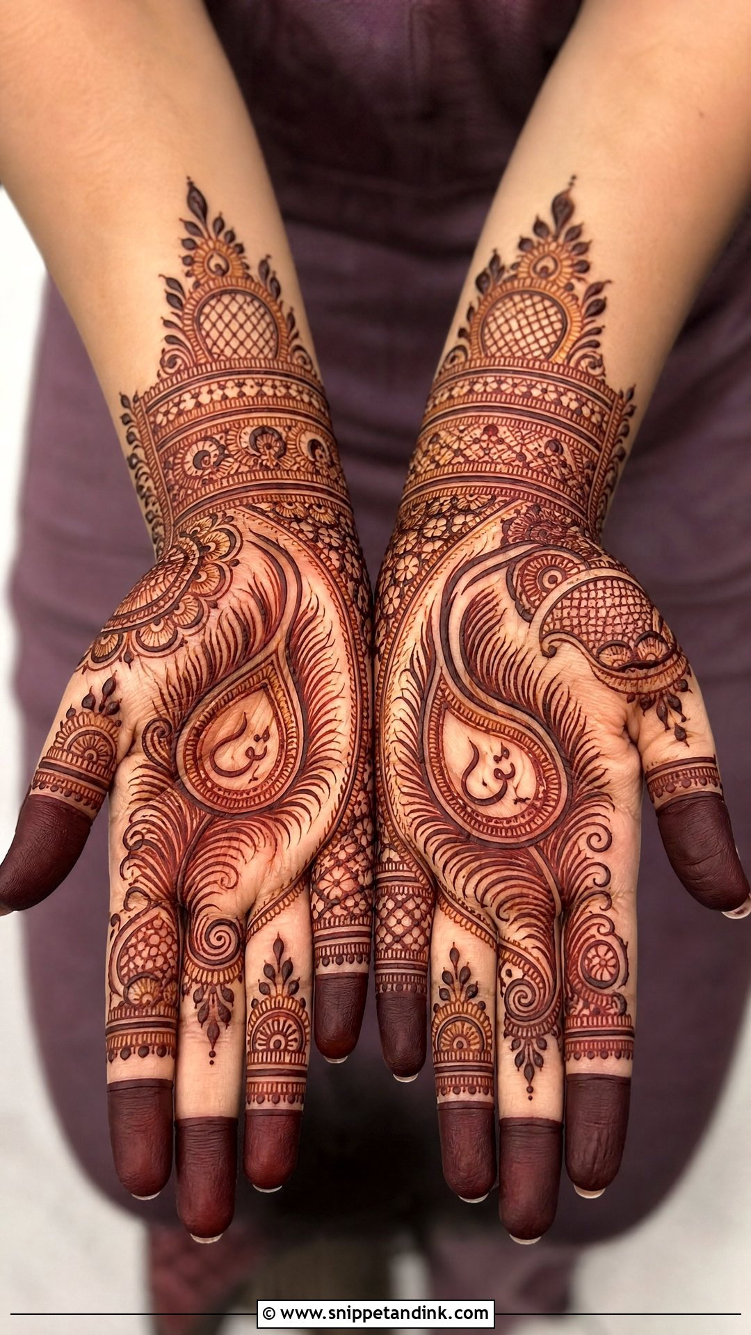 Urdu Name Peacock Mehndi Design - Snippet and Ink - 25 Urdu Name Mehndi Design Ideas