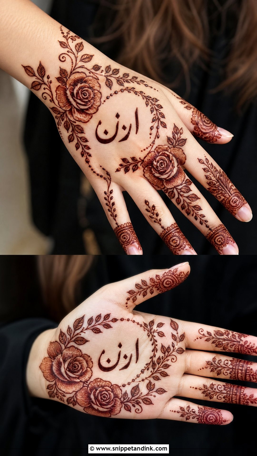 Urdu Name Rose Mehndi Design - Snippet and Ink - 25 Urdu Name Mehndi Design Ideas