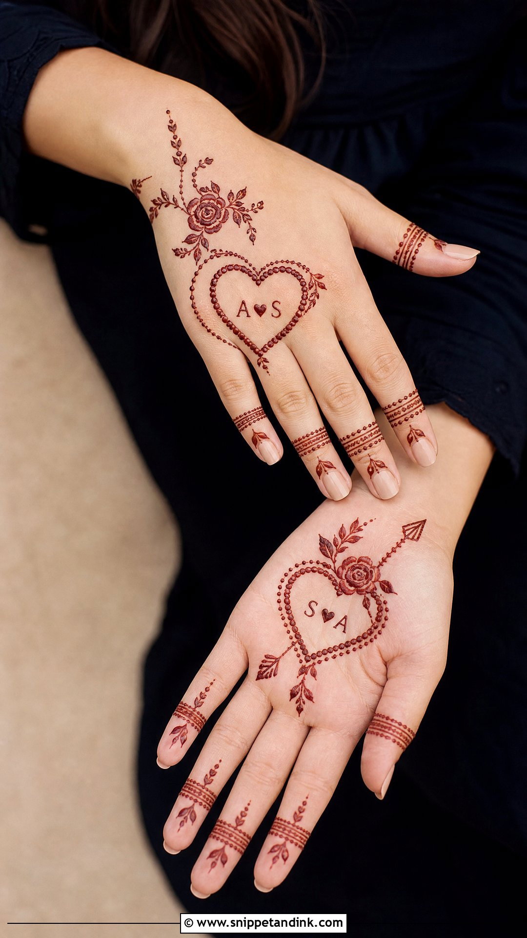 Valentine Love Mehndi Design - Snippet and Ink - 25 Love Mehndi Designs