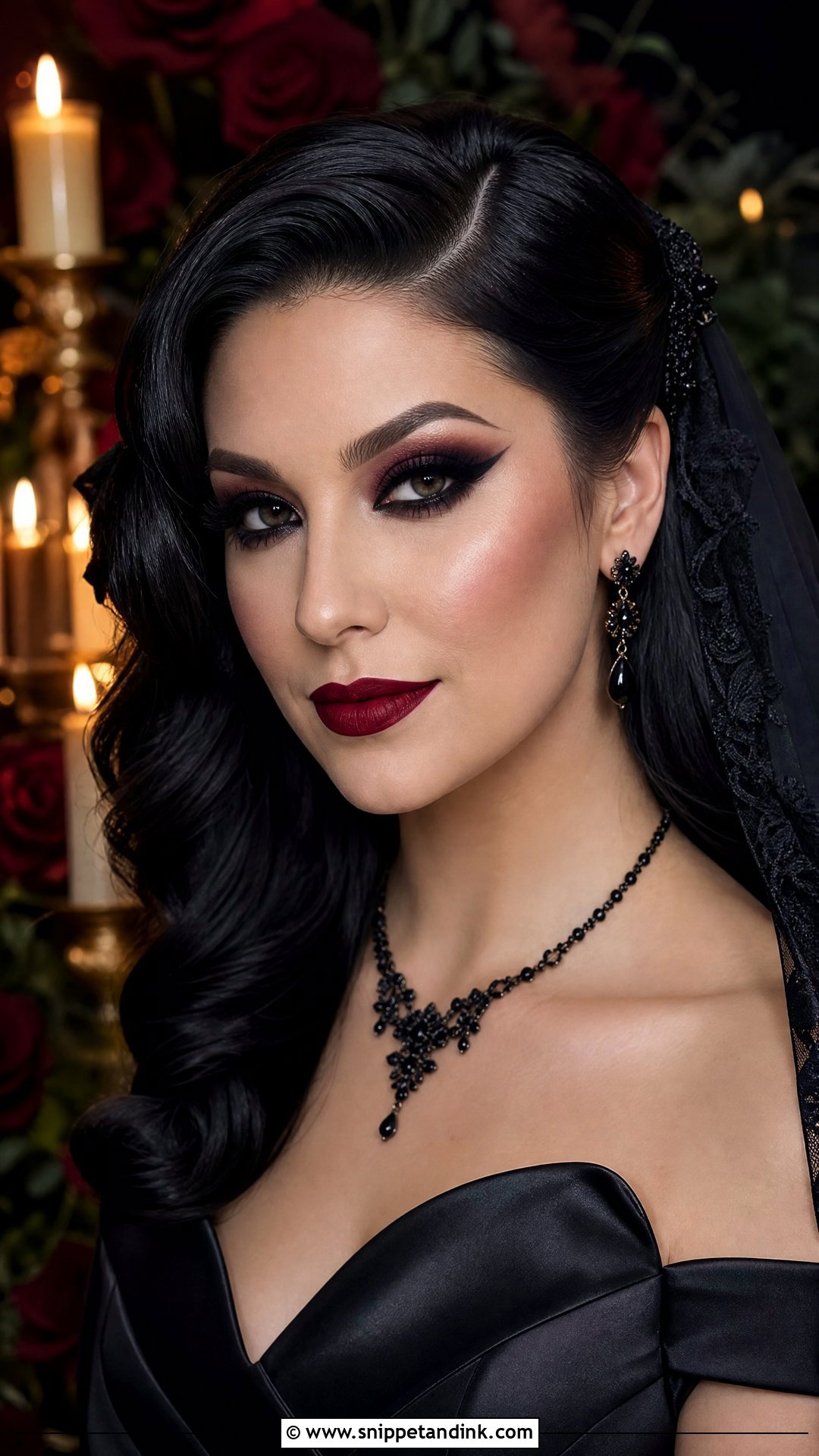 Vampire Bridal Makeup - Snippet and Ink - 20 Goth Bridal Makeup Ideas