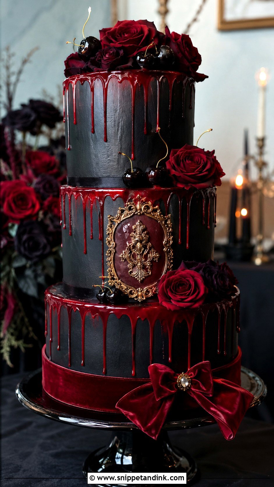 Vampire Halloween Wedding Cake - Snippet and Ink - 25 Elegant Halloween Wedding Cake Ideas