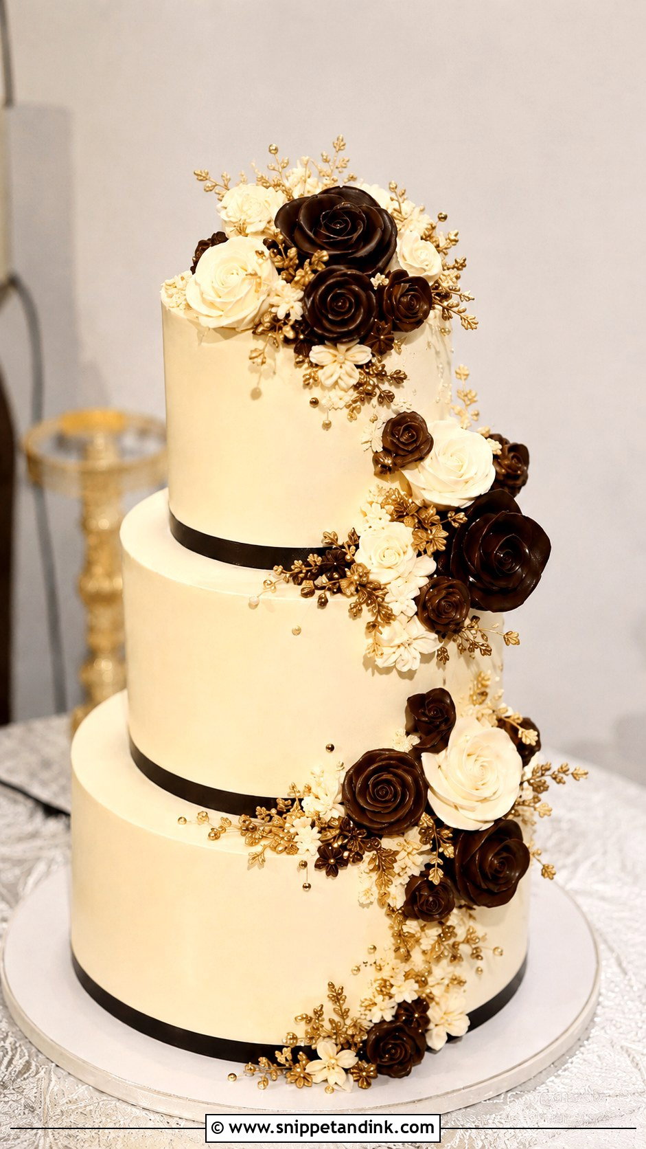 Vancho Cake With Chocolate Ganache Roses - Snippet and Ink - 20 Vancho Cake Decoration Ideas for Wedding