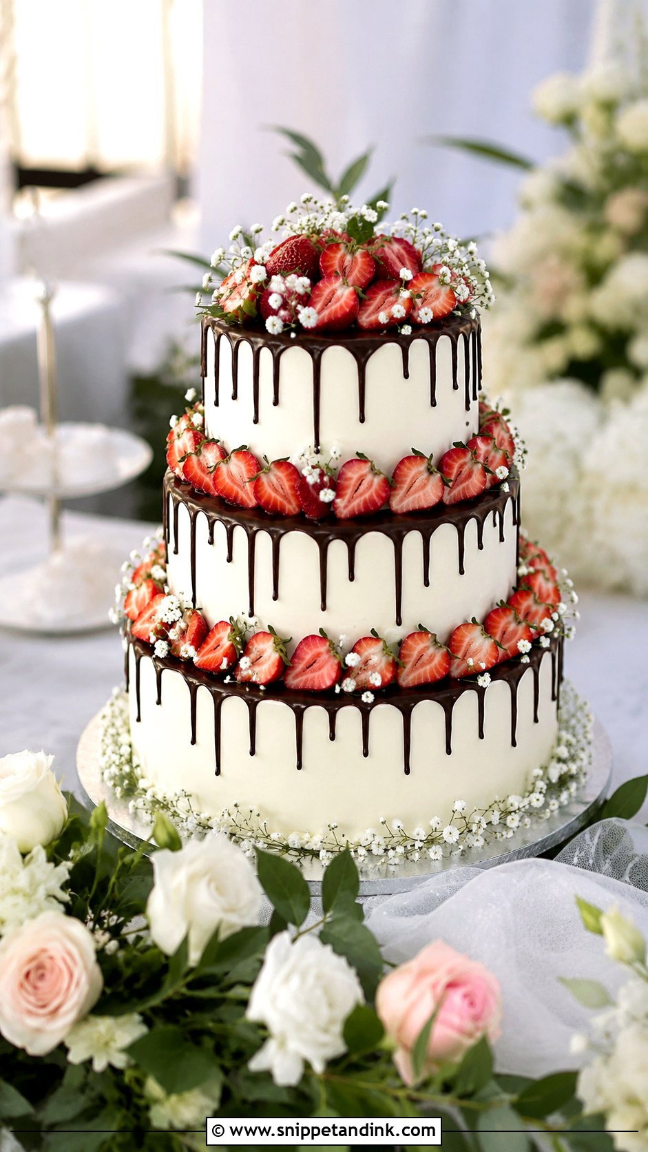 Vancho Cake With Fresh Strawberries - Snippet and Ink - 20 Vancho Cake Decoration Ideas for Wedding