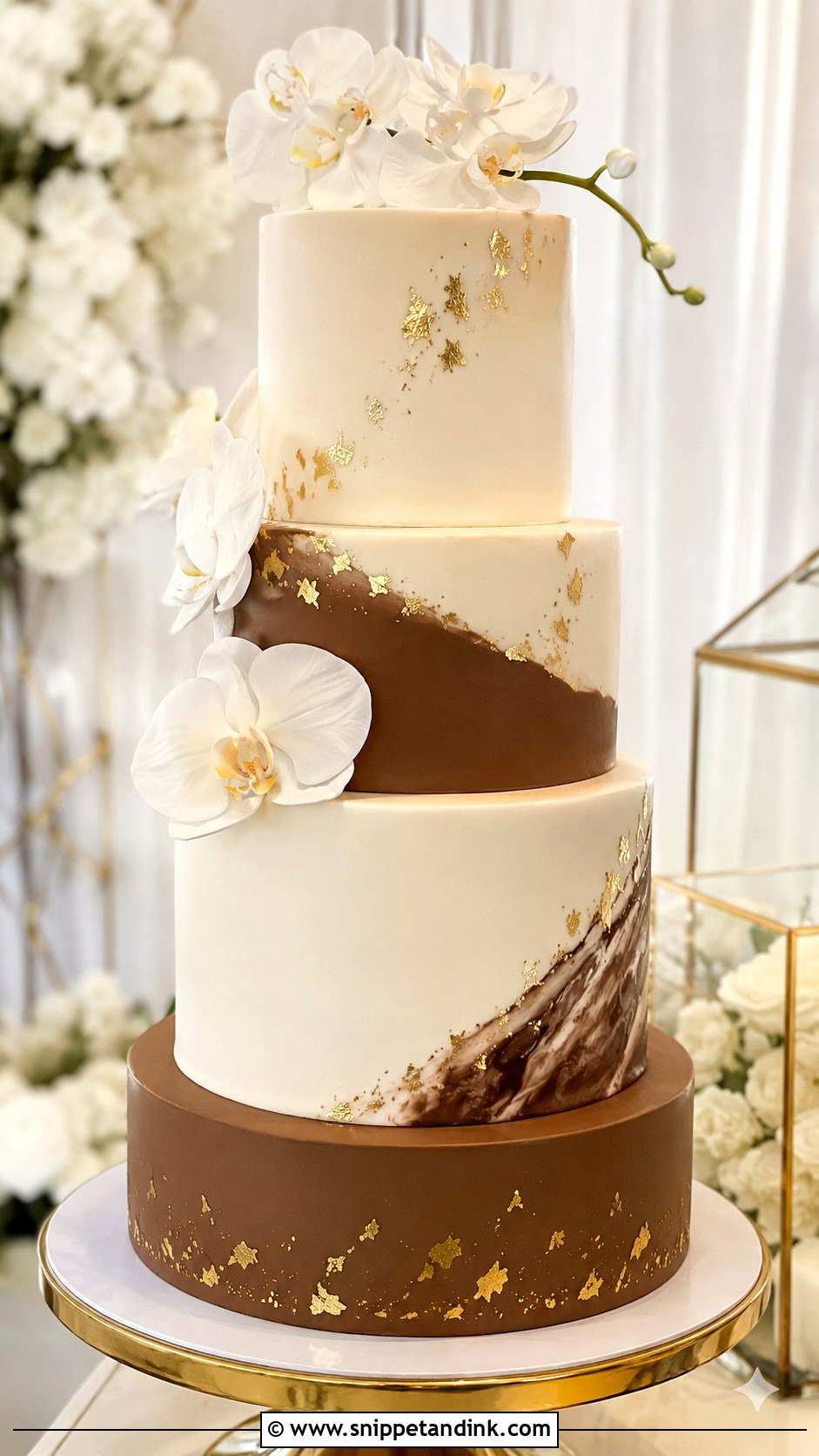 Vancho Cake With Gold Leaf - Snippet and Ink - 20 Vancho Cake Decoration Ideas for Wedding