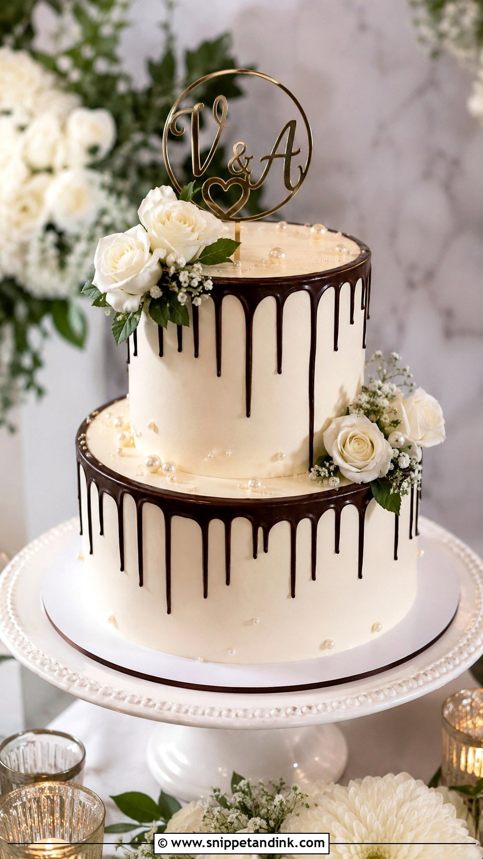 Vancho Cake With Half Chocolate Half Vanilla - Snippet and Ink - 20 Vancho Cake Decoration Ideas for Wedding