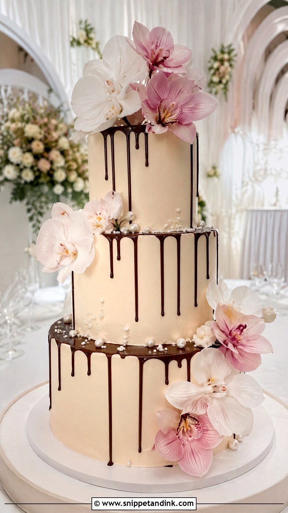 Vancho Cake With Orchid Flowers - Snippet and Ink - 20 Vancho Cake Decoration Ideas for Wedding
