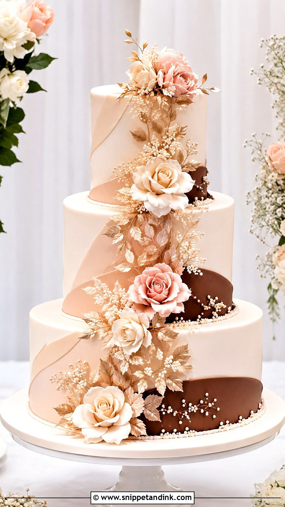 Vancho Cake With Sugar Flowers - Snippet and Ink - 20 Vancho Cake Decoration Ideas for Wedding