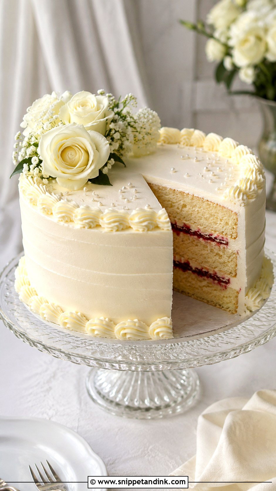 Vanilla Almond Wedding Cake - Snippet and Ink - 20 Wedding Cake at Home Ideas