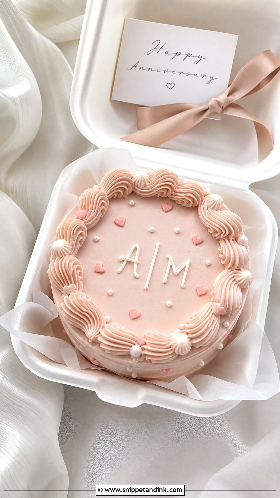Vanilla Anniversary Bento Cake - Snippet and Ink - 30 Anniversary Bento Cake Ideas