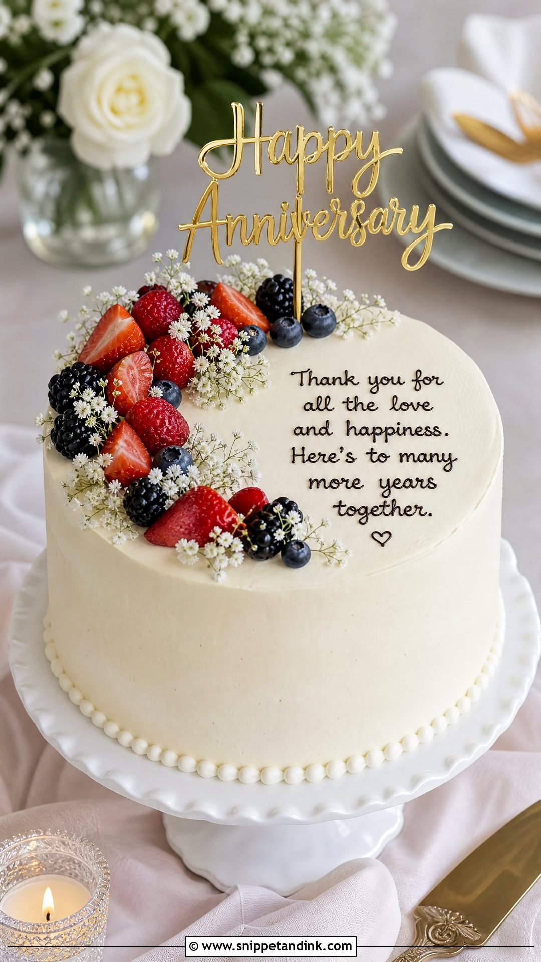 Vanilla Anniversary Cake for Parents - Snippet and Ink - 30 Anniversary Cake for Parents
