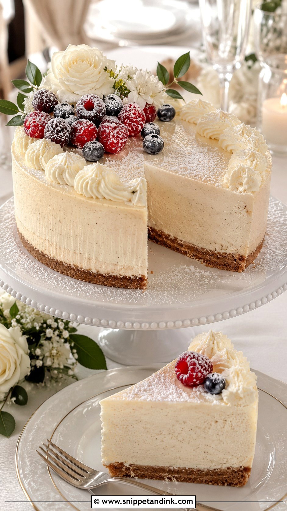 Vanilla Bean Cheesecake Wedding Cake - Snippet and Ink - 20 Cheesecakes for Weddings