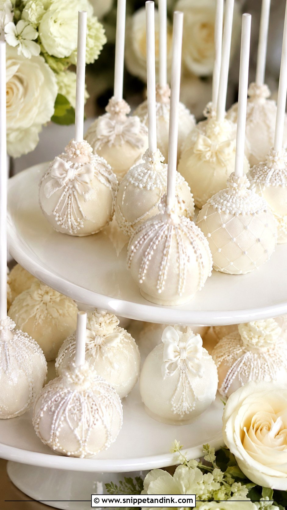 Vanilla Bride Cake Pops - Snippet and Ink - 35 Bride Cake Pops