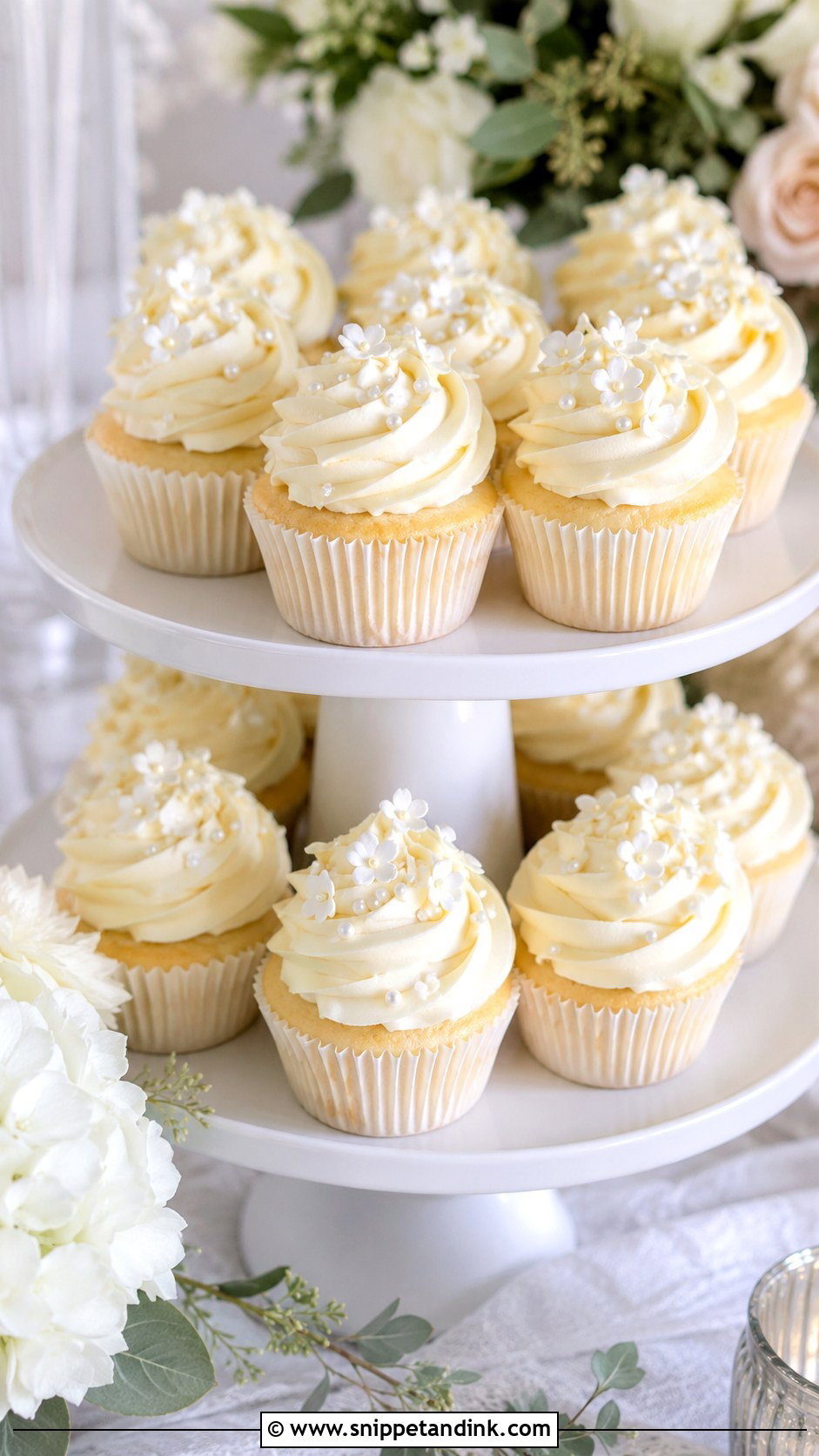 Vanilla Buttercream Wedding Cupcakes - Snippet and Ink - 25 Wedding Cupcake Frosting