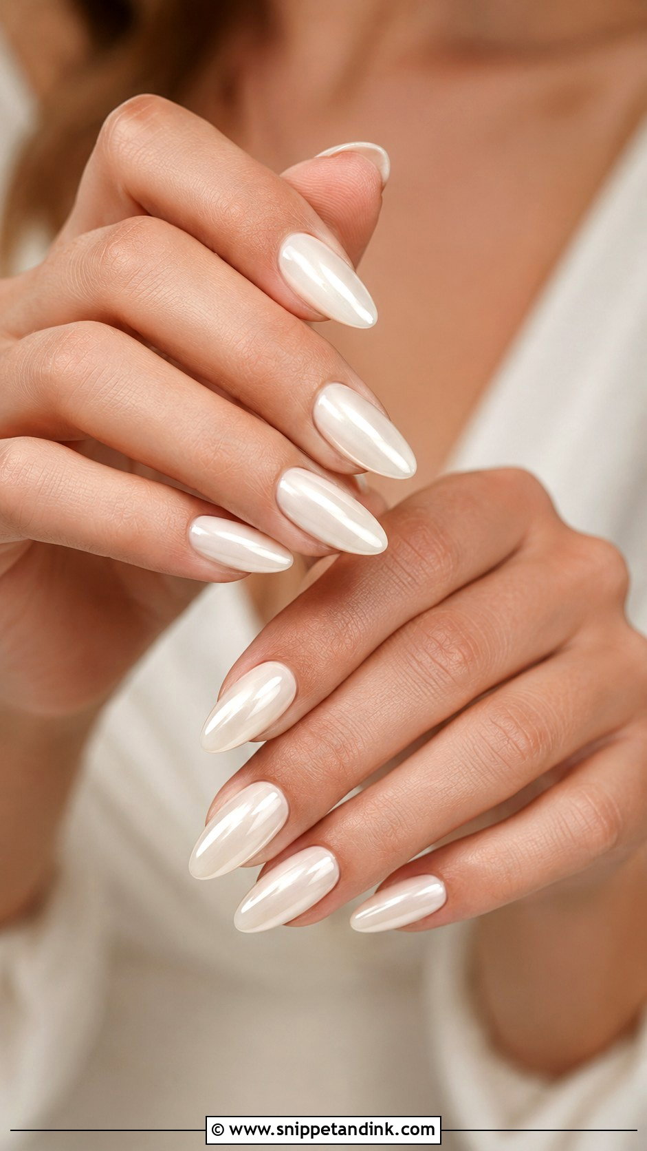 Vanilla Chrome Wedding Almond Nails - Snippet and Ink - 20 Almond Nails Designs Wedding