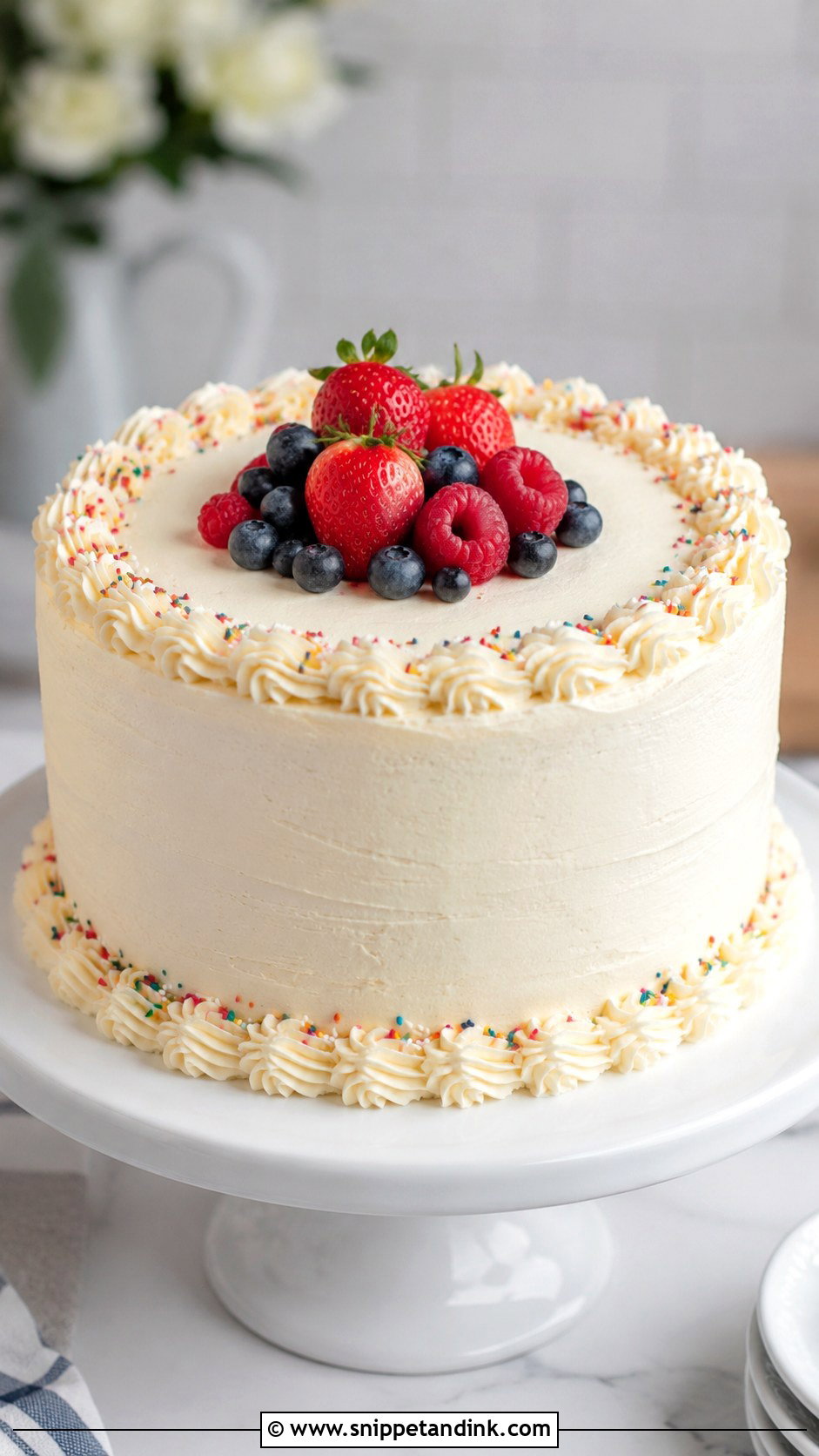 Vanilla Layer Cake For 20 People - Snippet and Ink - 20 Cake for 20 People