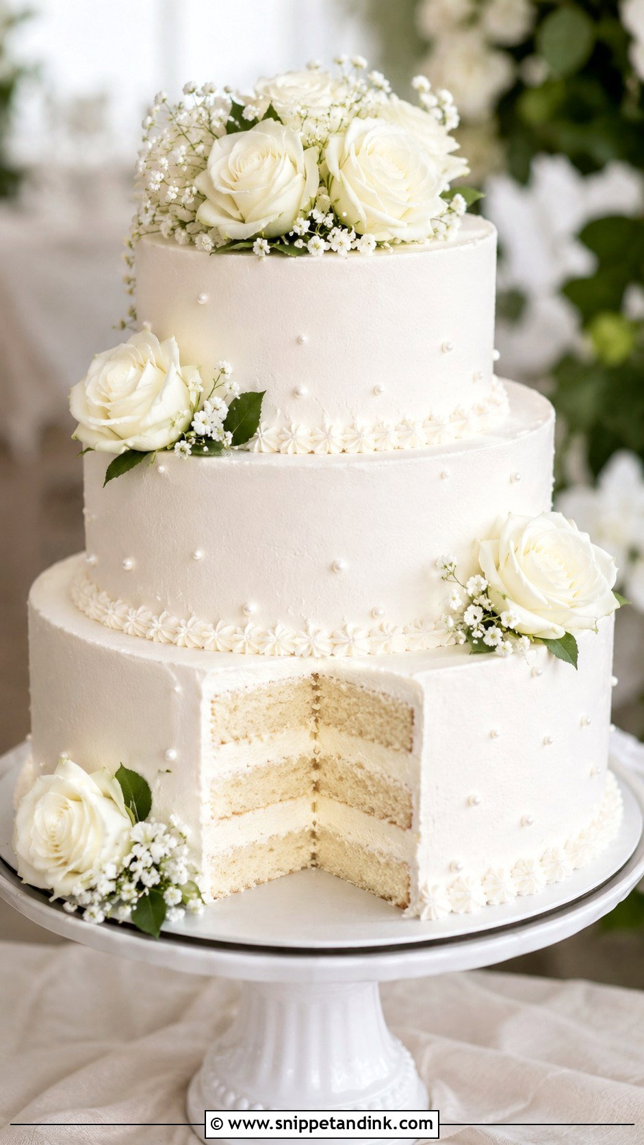 Vanilla Mousse Wedding Cake - Snippet and Ink - 25 Mousse Wedding Cake Ideas