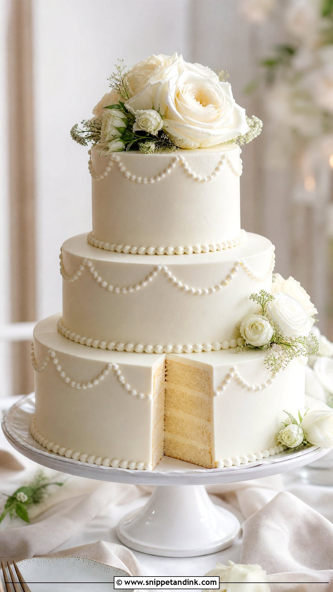 Vanilla Wedding Cake - Snippet and Ink - 20 Wedding Cake Flavors