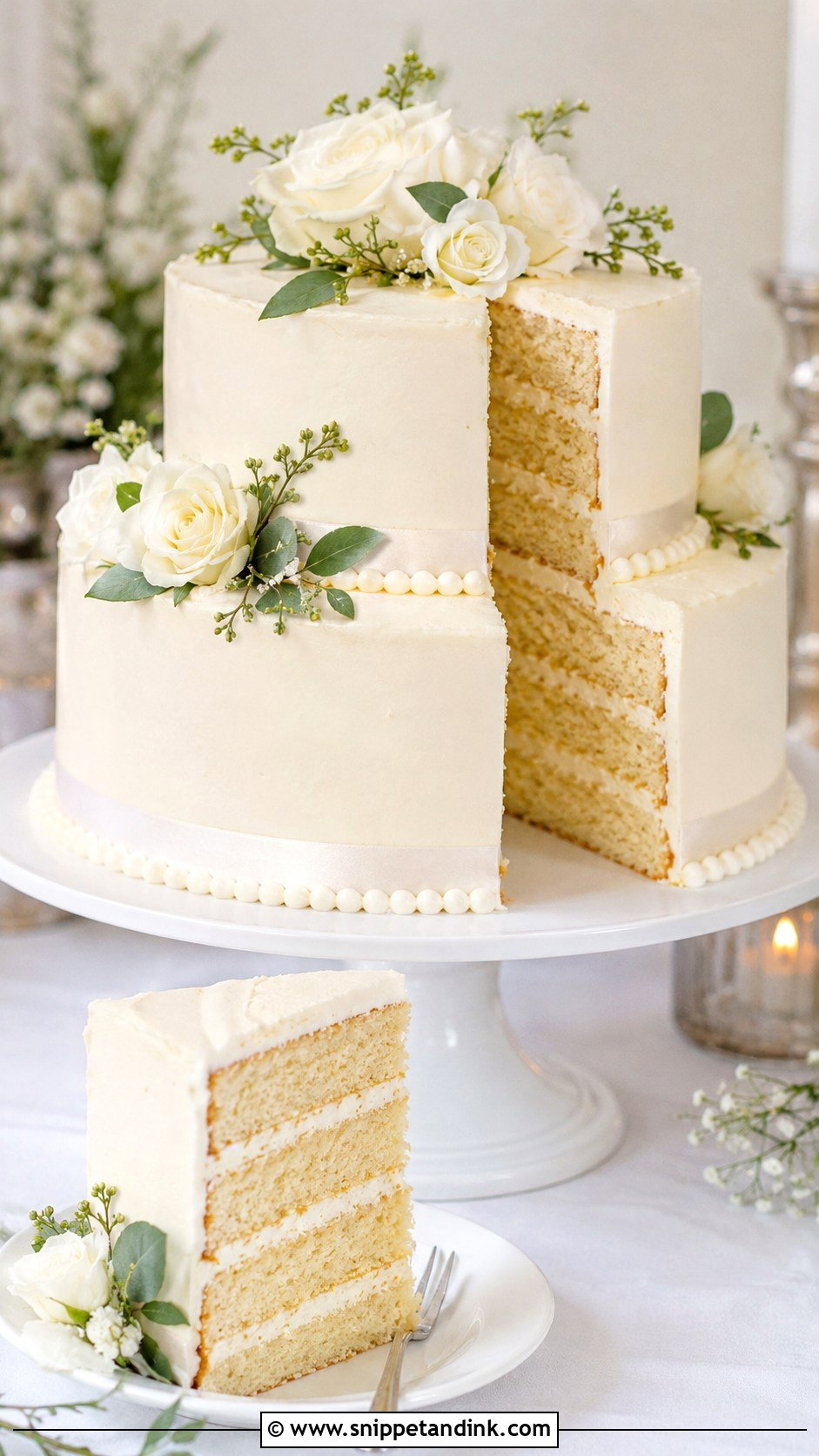 Vanilla Wedding Cake - Snippet and Ink - 20 Classic Wedding Cake Ideas