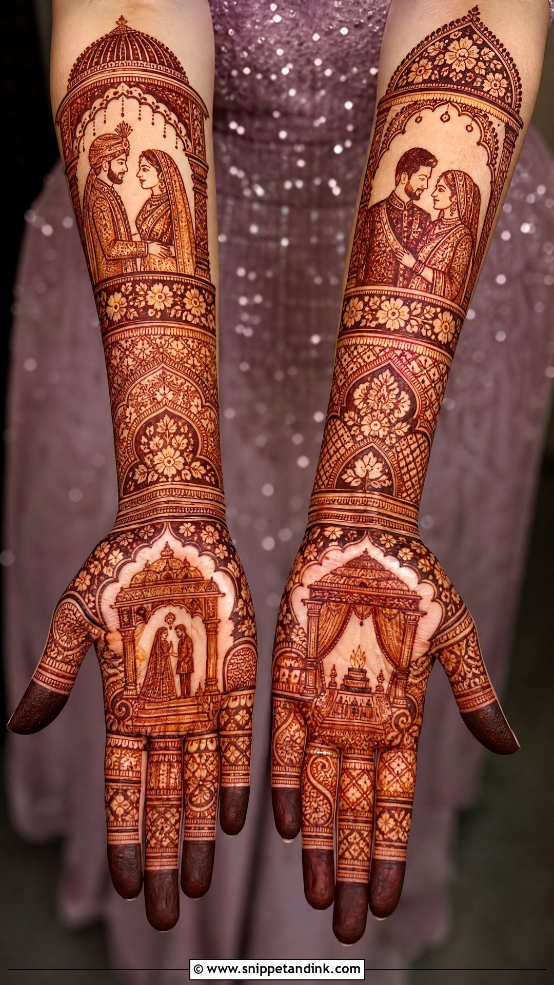 Veere Di Wedding Portrait Mehndi - Snippet and Ink - 25 Veere Di Wedding Mehndi Design Ideas