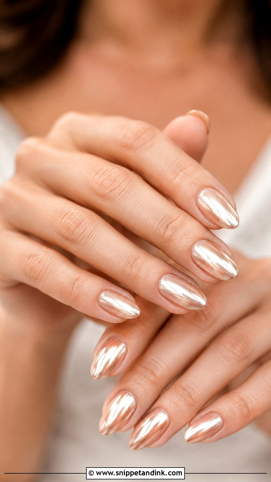 Vegas Wedding Nails With Champagne Chrome - Snippet and Ink - 20 Vegas Wedding Nails