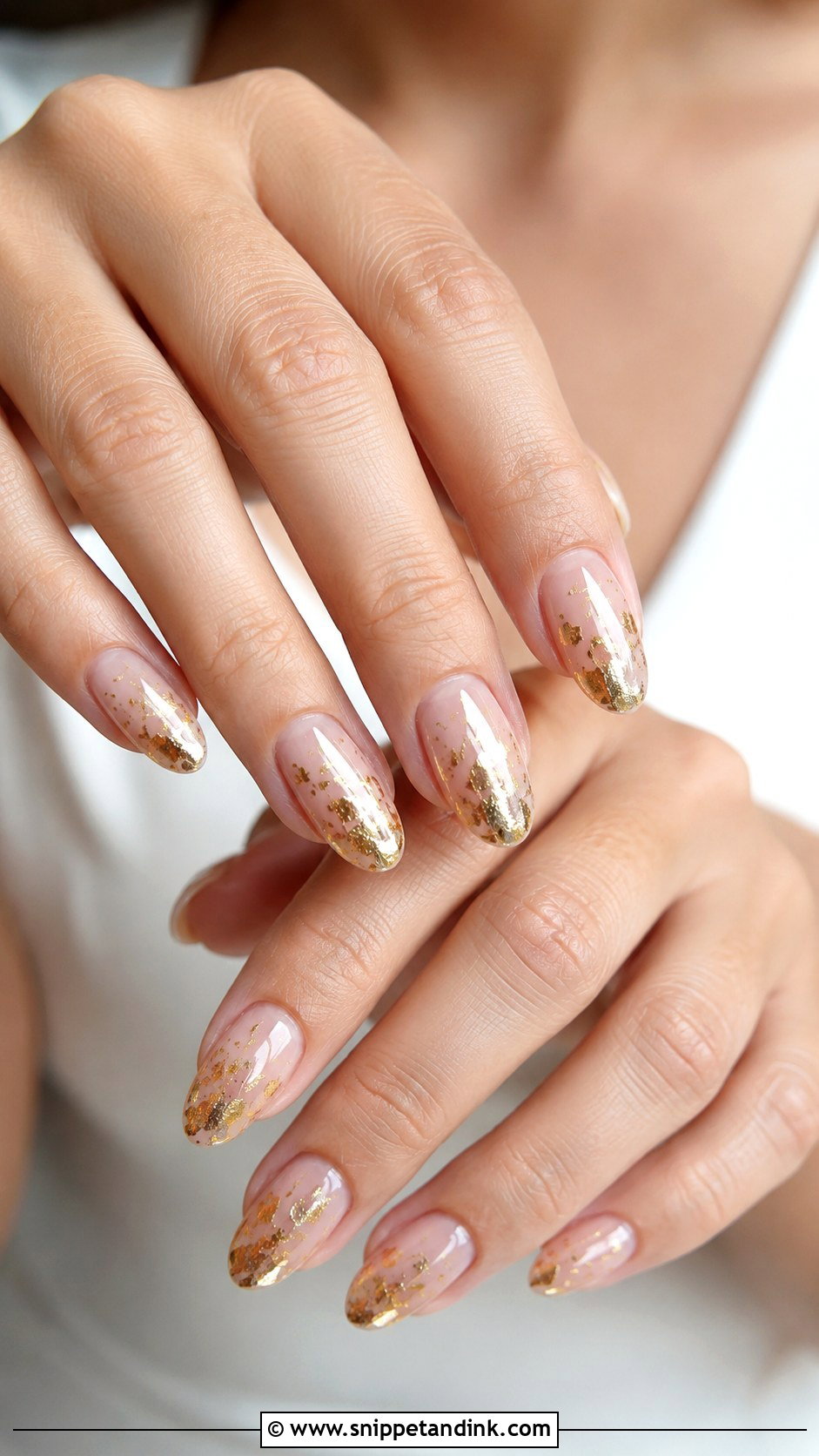 Vegas Wedding Nails With Gold Foil - Snippet and Ink - 20 Vegas Wedding Nails