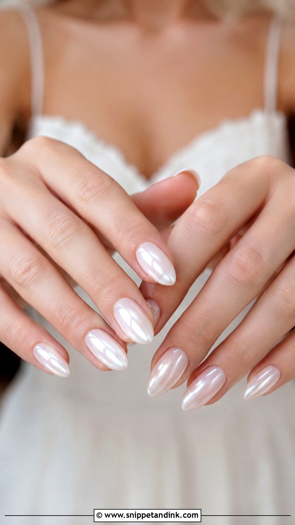 Vegas Wedding Nails With Milky White Chrome - Snippet and Ink - 20 Vegas Wedding Nails