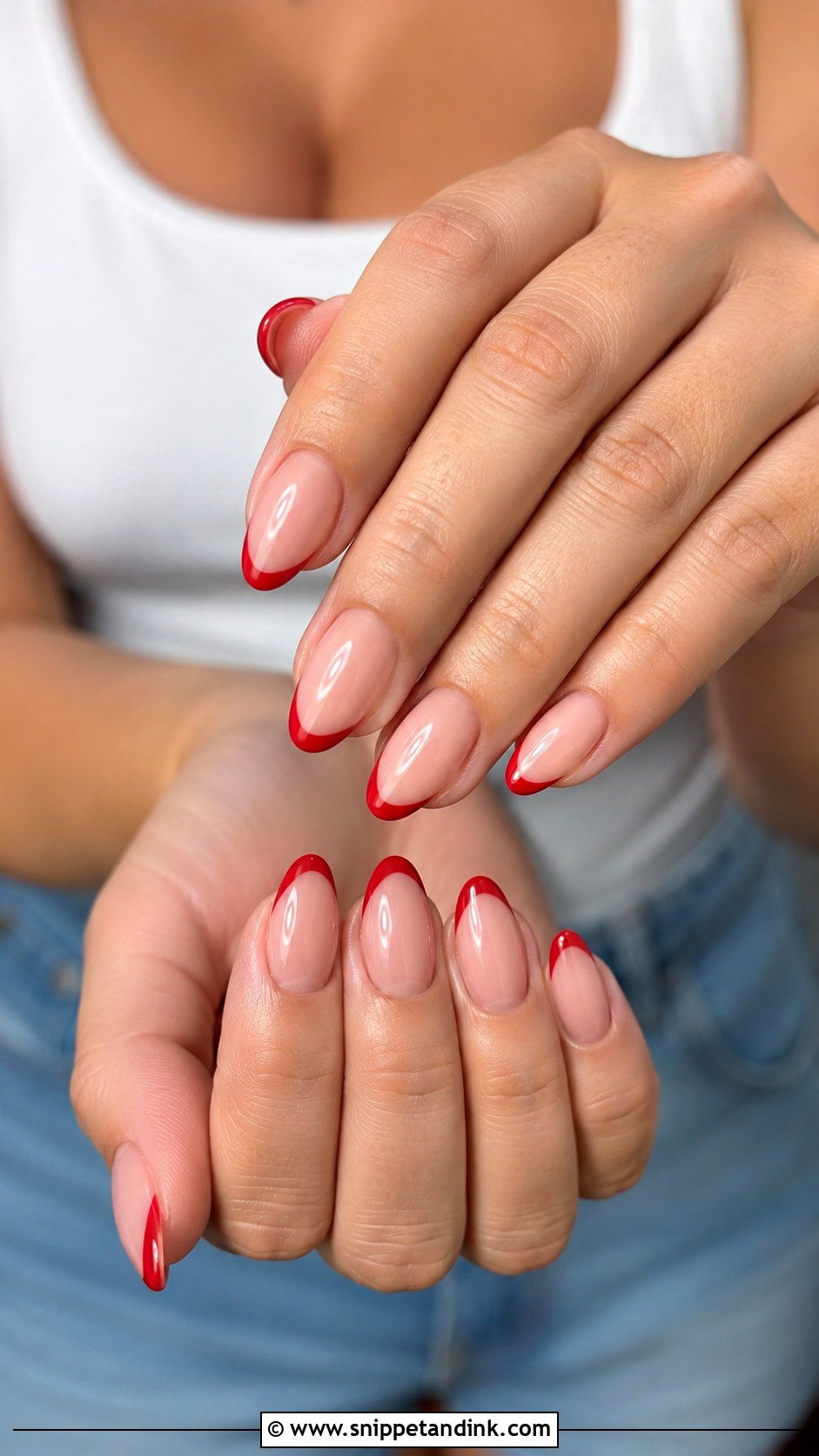 Vegas Wedding Nails With Red French Tips - Snippet and Ink - 20 Vegas Wedding Nails