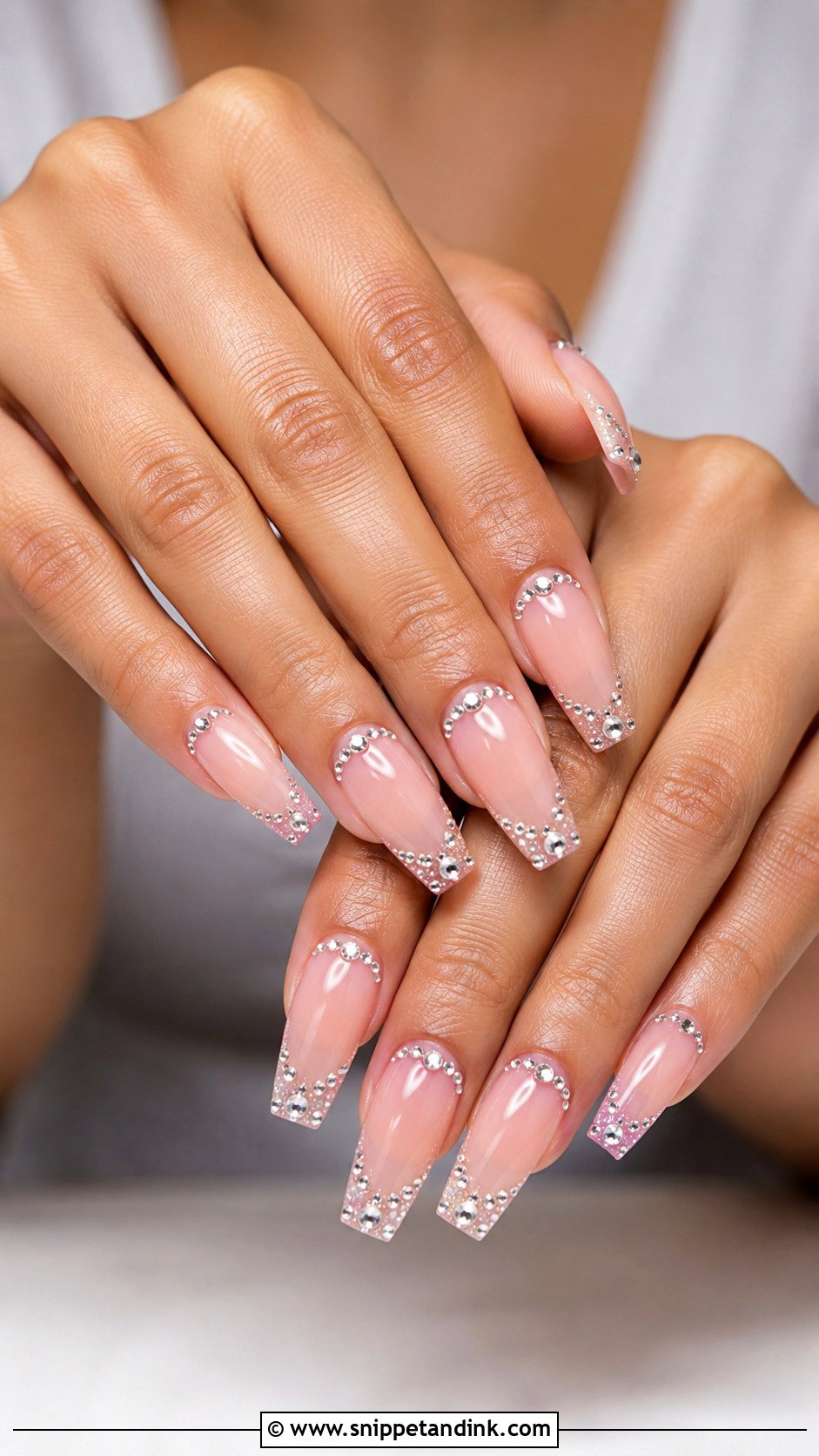 Vegas Wedding Nails With Rhinestone Details - Snippet and Ink - 20 Vegas Wedding Nails