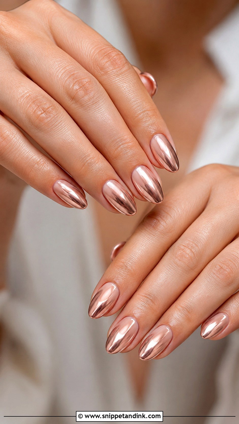 Vegas Wedding Nails With Rose Gold Chrome - Snippet and Ink - 20 Vegas Wedding Nails