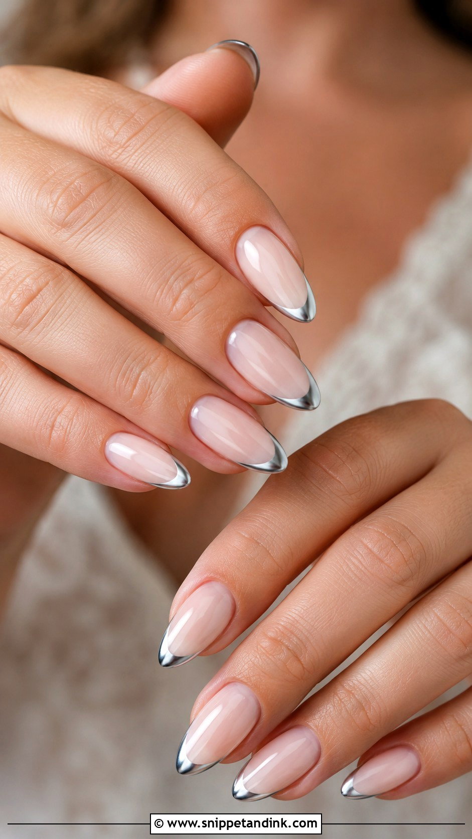 Vegas Wedding Nails With Silver French Tips - Snippet and Ink - 20 Vegas Wedding Nails