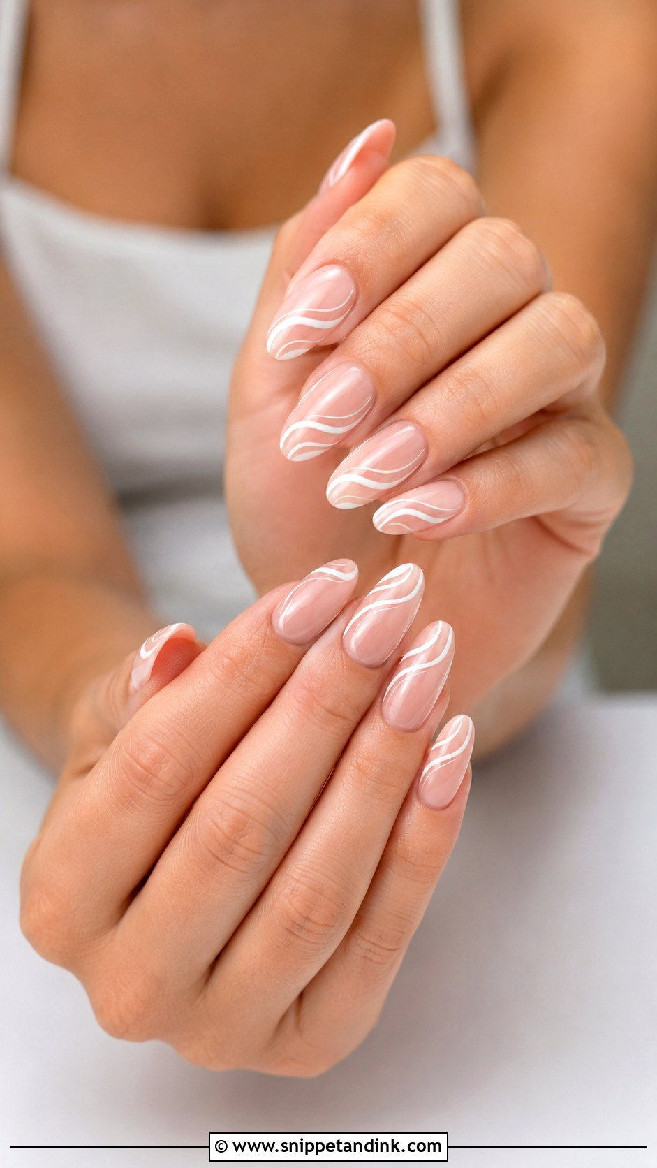 Vegas Wedding Nails With White Swirl Art - Snippet and Ink - 20 Vegas Wedding Nails