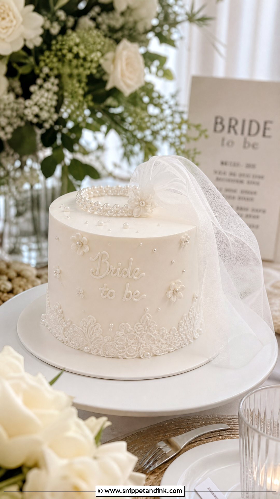 Veil Bachelorette Cake - Snippet and Ink - 25 Bachelorette Cake Ideas for Wedding