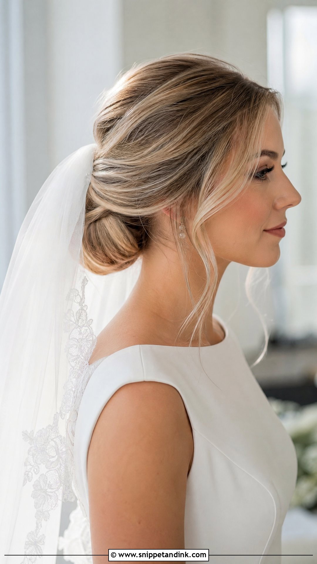 Veil Bridal Bun - Snippet and Ink - 15 Bridal Hair Bun Style Ideas