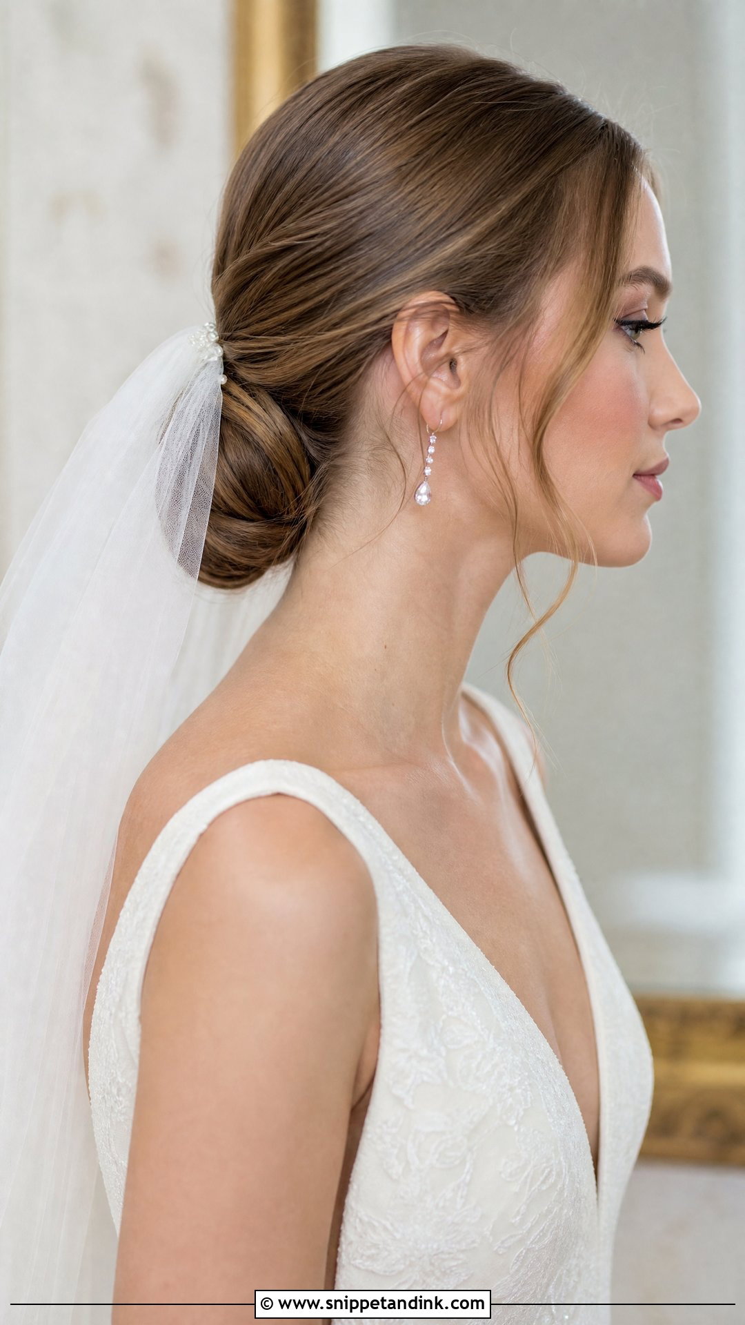 Veil Bridal Bun - Snippet and Ink - 15 Bride Bun Hairstyles Wedding Day