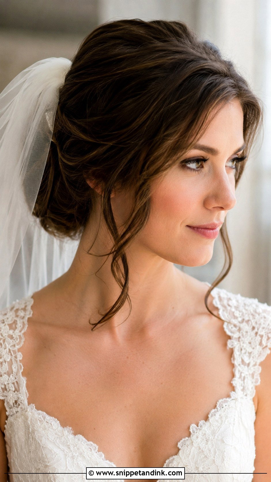 Veil Bridal Hairstyle For Medium Hair - Snippet and Ink - 15 Simple Bridal Hairstyles for Medium Hair