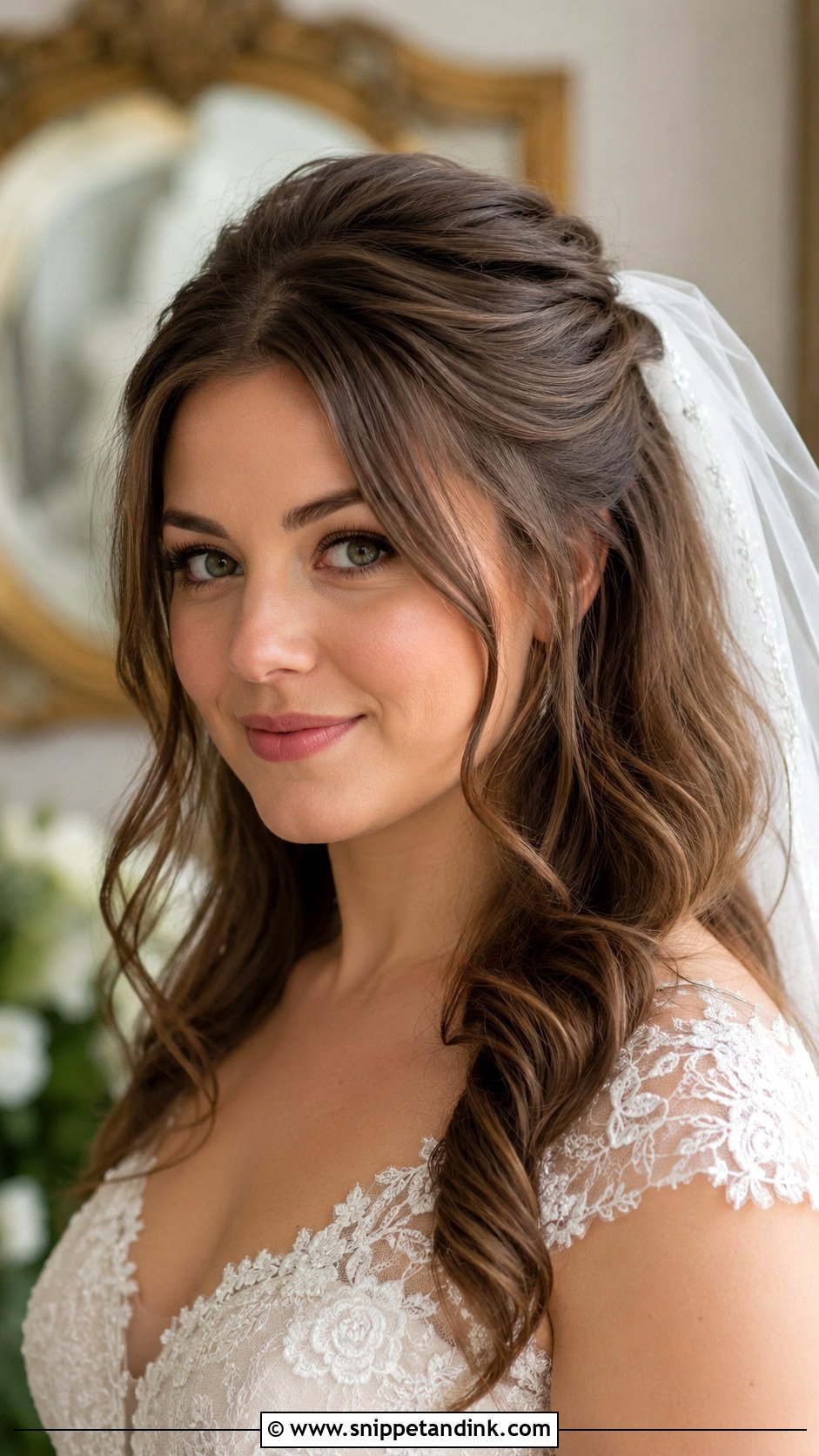 Veil Bridal Hairstyle For Round Face - Snippet and Ink - 20 Bridal Hairstyles for Round Face Brides