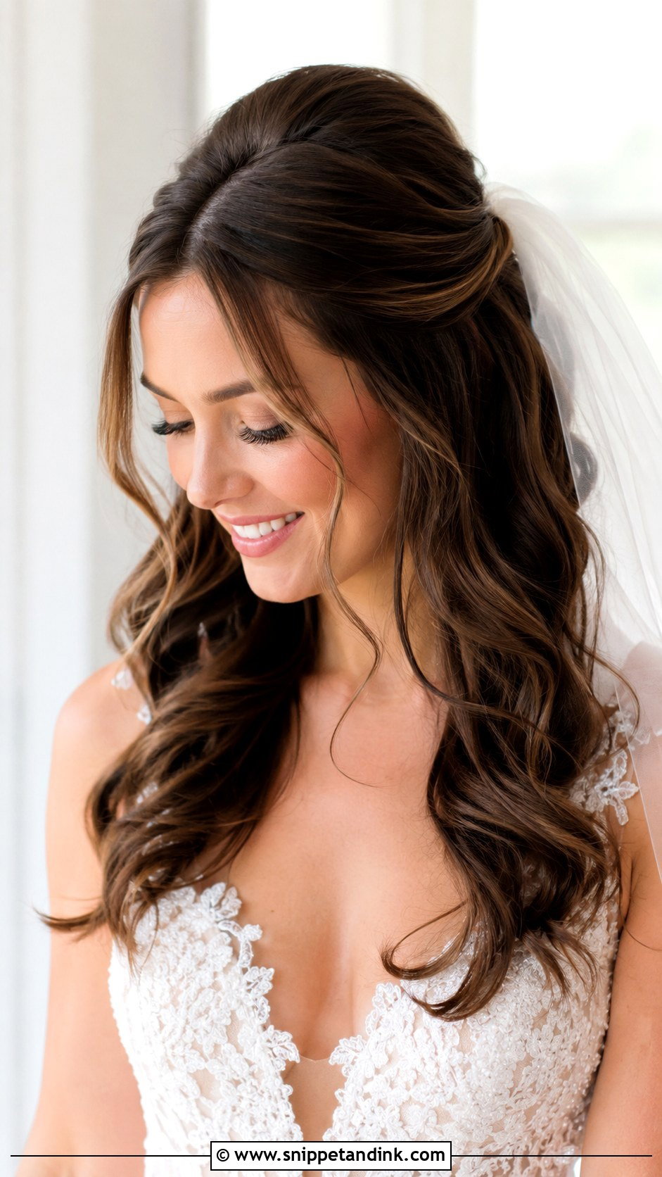 Veil Bridal Hairstyle For Square Face - Snippet and Ink - 15 Square Face Bridal Hairstyles