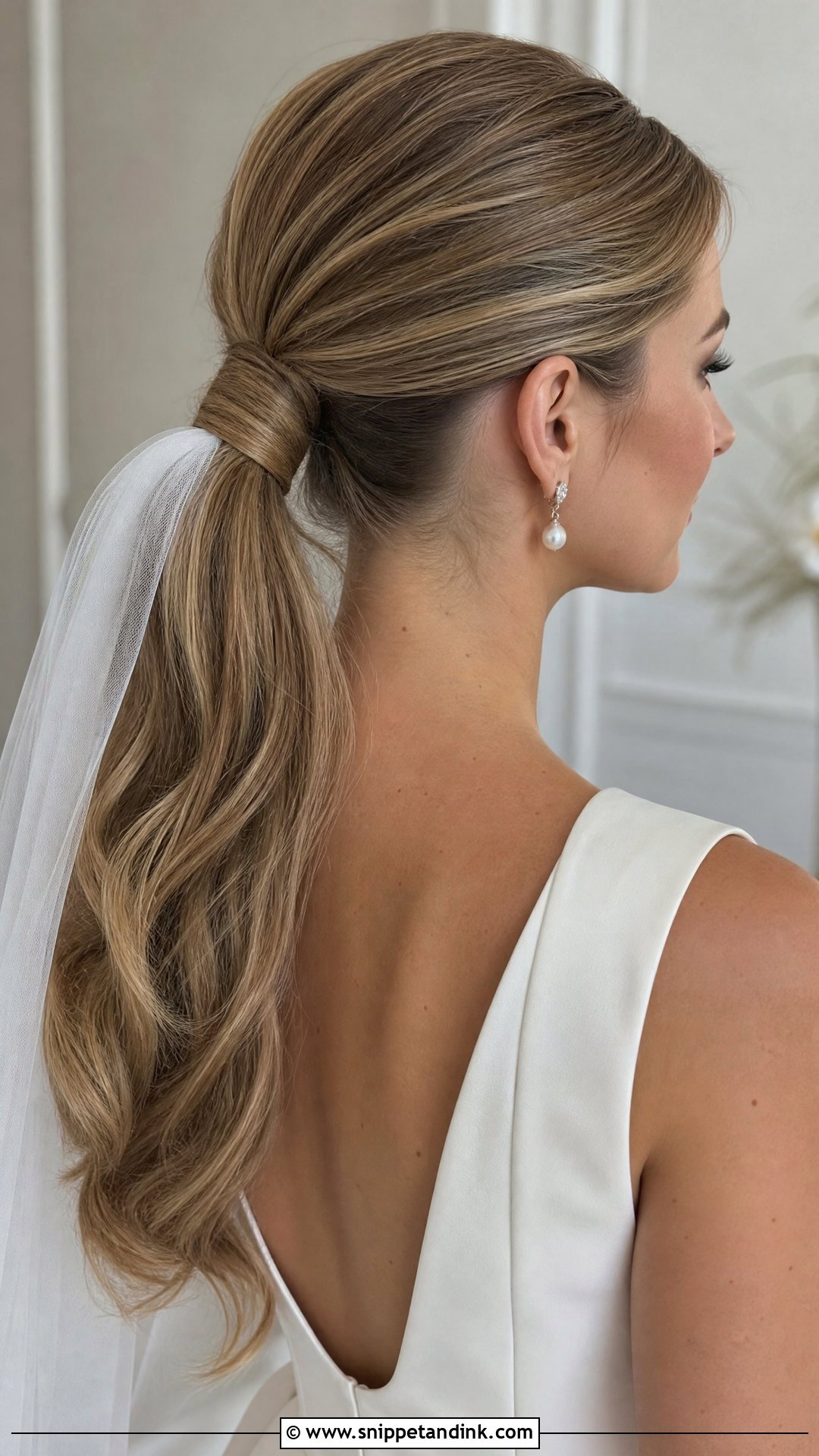 Veil Bridal Ponytail - Snippet and Ink - 15 Bridal Hairstyle Ponytail Ideas