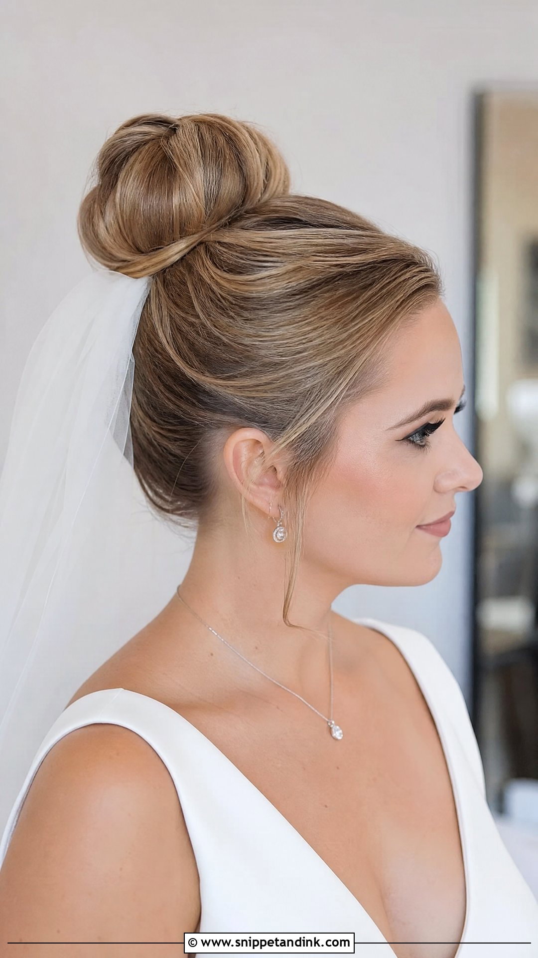 Veil Bride High Bun - Snippet and Ink - 15 Bride High Bun Hairstyles
