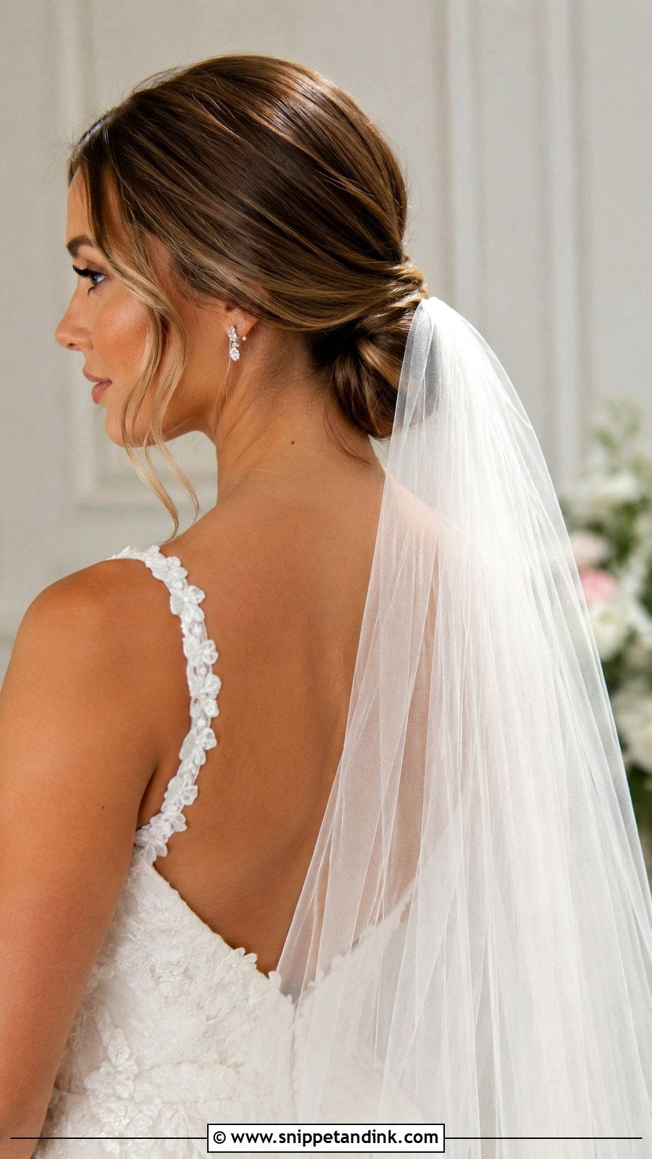 Veil Friendly Low Bun - Snippet and Ink - 20 Old Money Bridal Hair Ideas