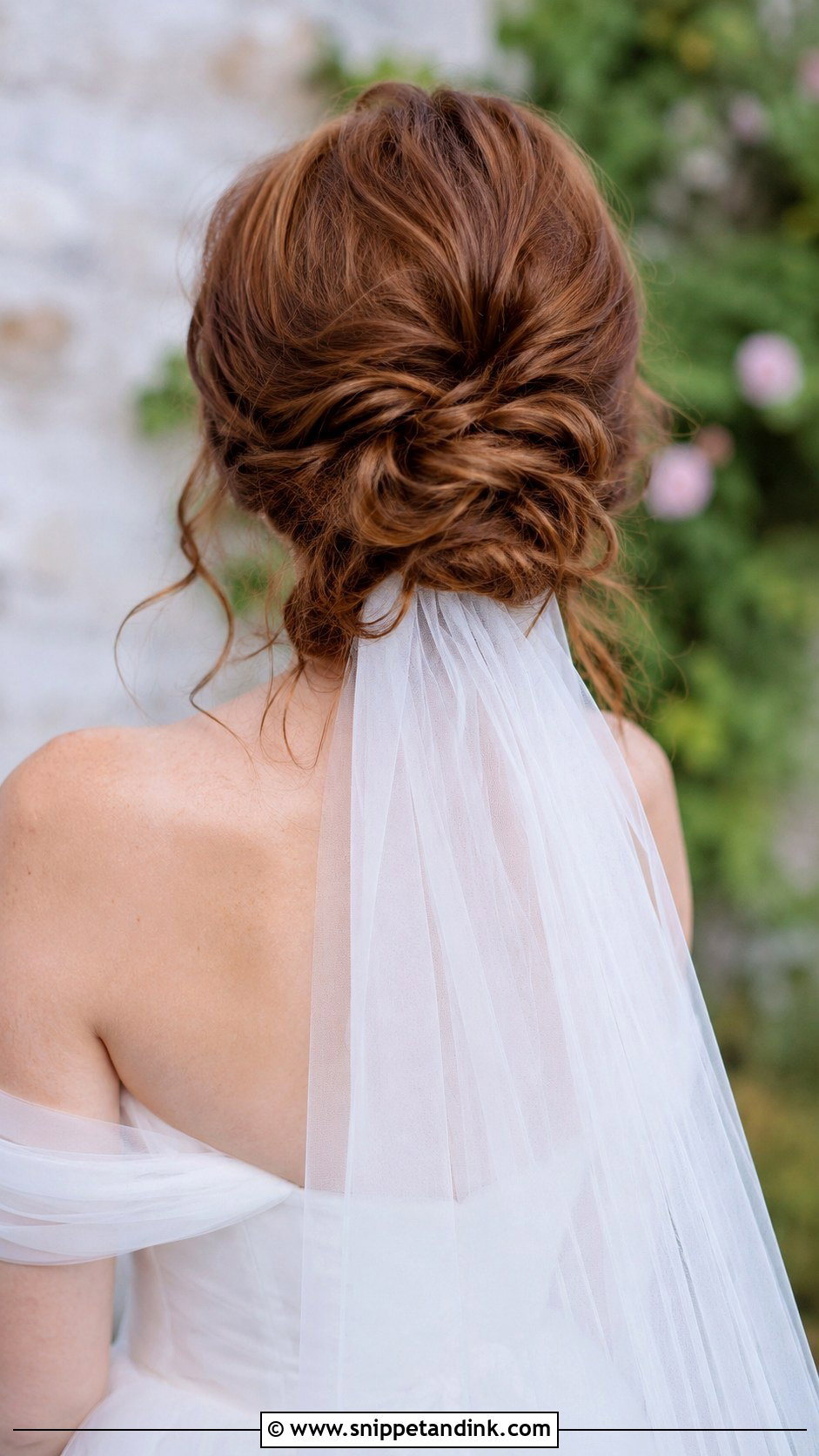 Veil Under Messy Bun - Snippet and Ink - 15 Veil Under Hair Ideas