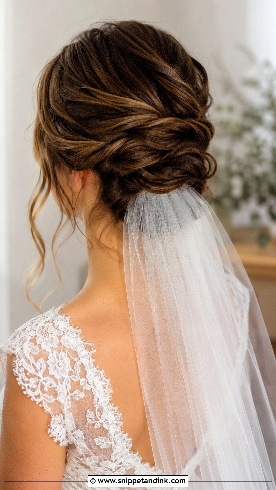 Veil Under Twisted Updo - Snippet and Ink - 15 Veil Under Hair Ideas