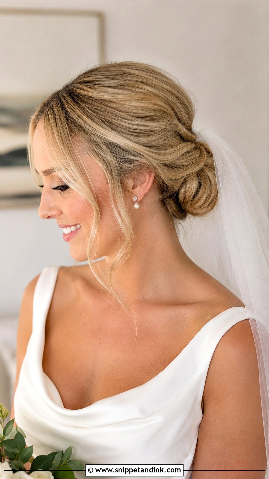 Veil Wedding Bun - Snippet and Ink - 20 Hair Bun Wedding Style Ideas