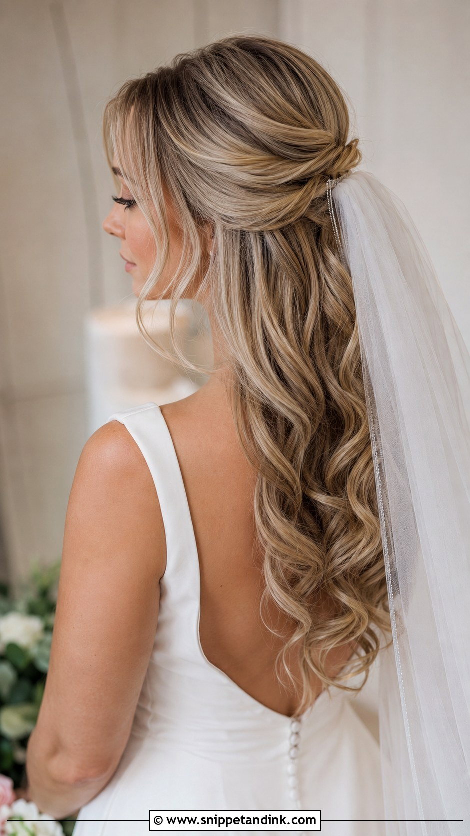 Veil Wedding Hair For Long Hair - Snippet and Ink - 20 Hairdo for Long Hair Wedding Ideas